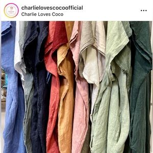 100 percent linen midi length charming dress.